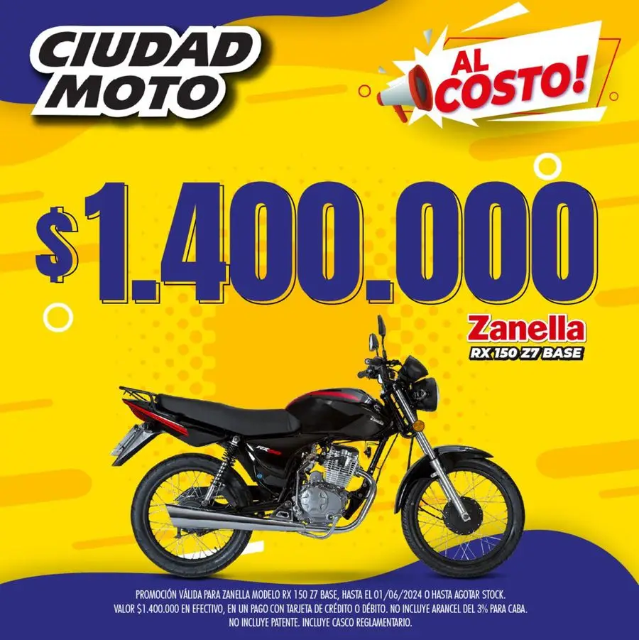 Ofertas Ciudad Moto al 01/06 - 1/18