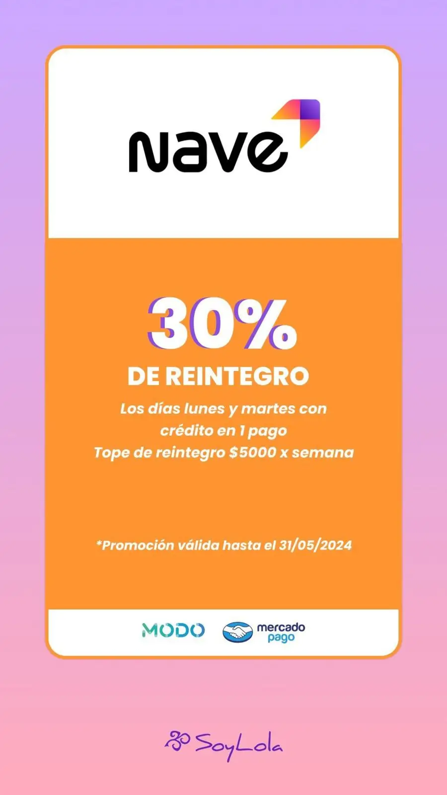 Promos bancarias Mayo - Hasta 30% de reintegro - 1/3