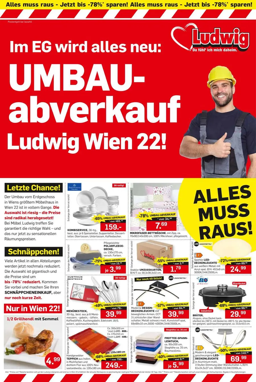 UMBAU-abverkauf Ludwig Wien 22! - 1/4