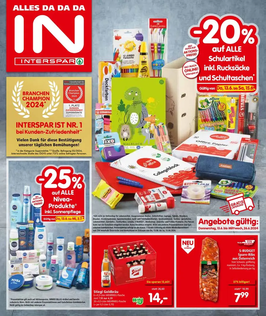 Interspar Restaurant Flugblatt Bis 26.6.2024 - 1/20