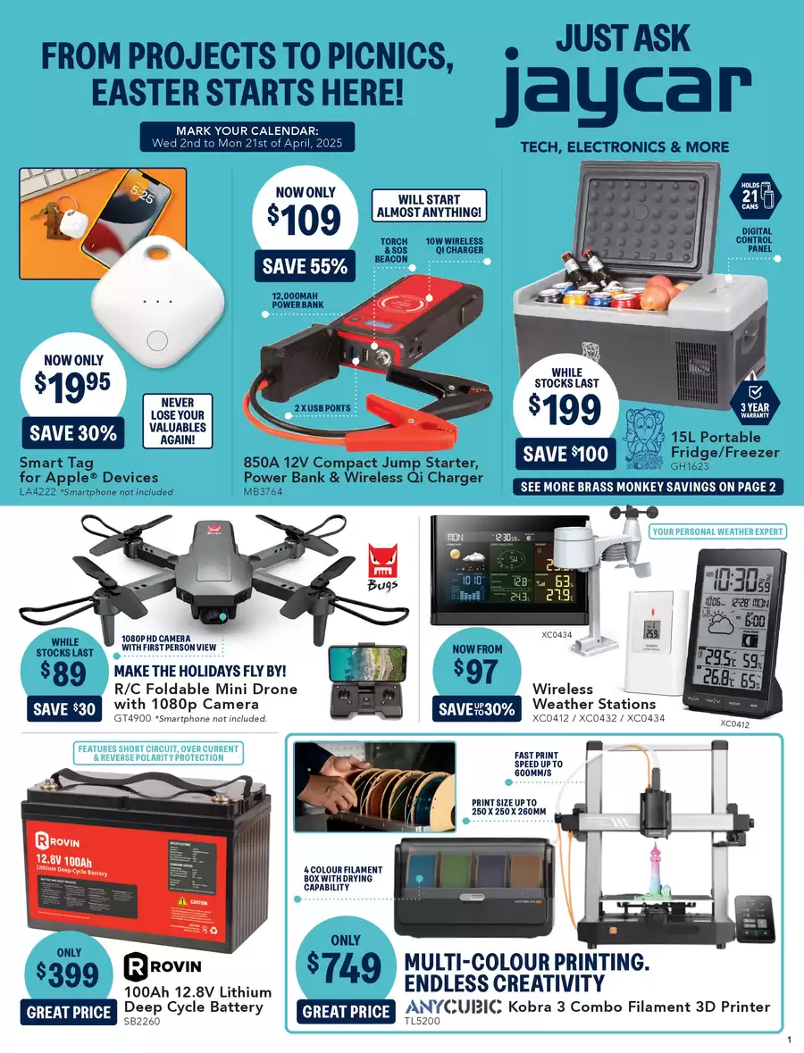 Jaycar Electronics: Easter Starts Here 01.04.2025/20.04.2025 ...