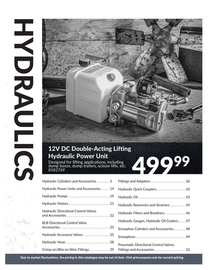 Princess Auto Hydraulics Catalogue 23.04.2024/22.04.2025 Catalogium