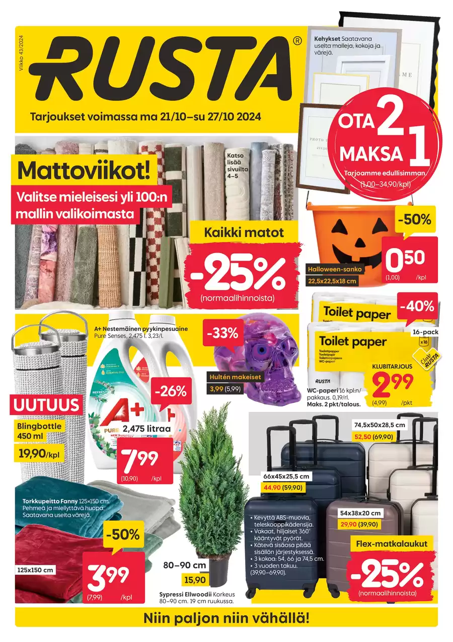 Rusta Ritaharju Rusta: Rusta tarjoukset 20.10.2024/03.11.2024 | Catalogium Suomi