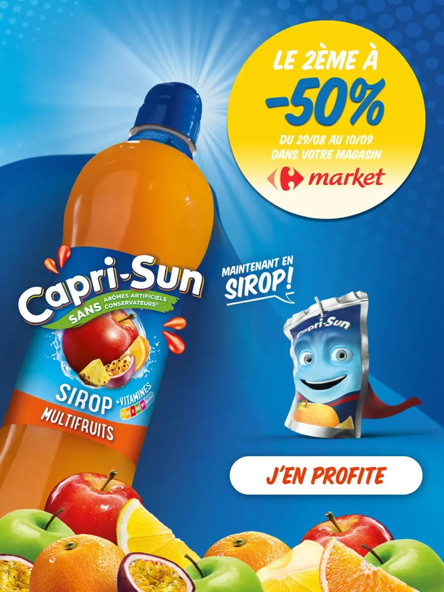 Capri-Sun : le 2ème à -50% dans votre magasin Carrefour Market - 1/4