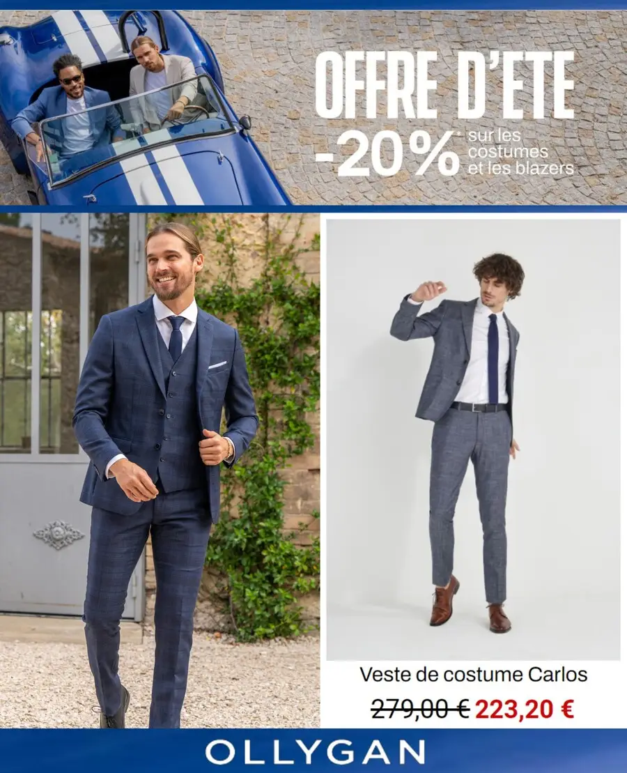 Offre D'été -20%* sur les Costumes et les Blazers - 1/10