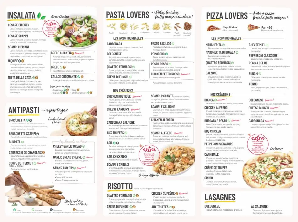 Menu Vapiano  - 1/2