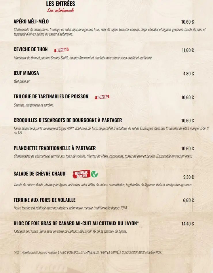 La Boucherie Menu - 1/7