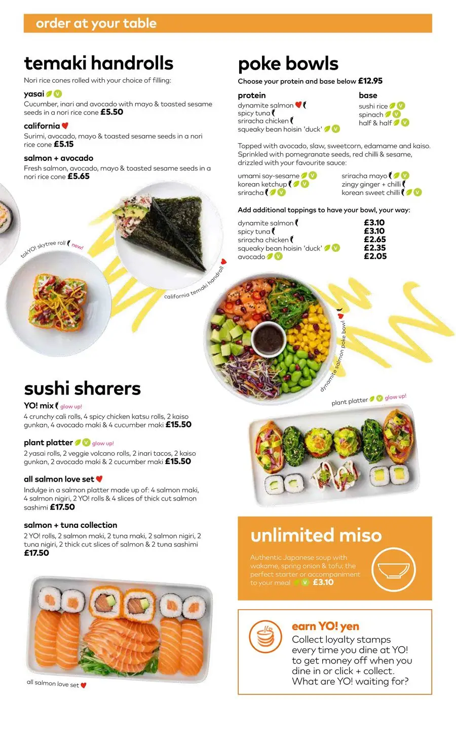 Yo Menu Yo! Sushi: Menu 17.10.2023/31.12.2023 | Catalogium United Kingdom