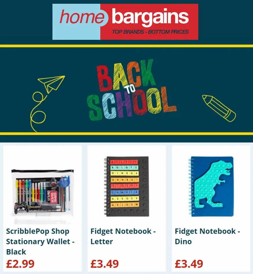 Home Bargains Back to School - 1/4