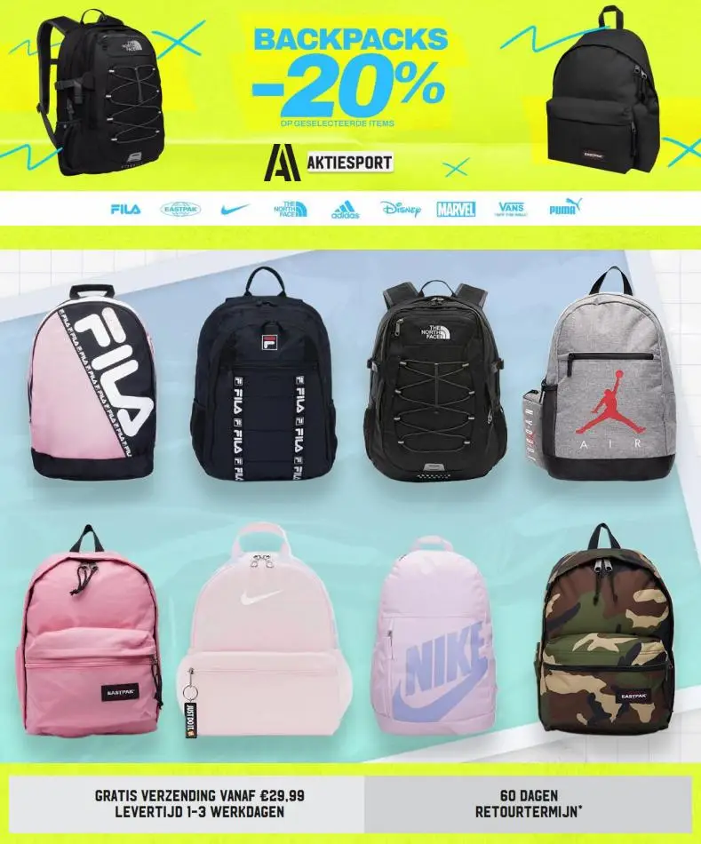 Aktiesport rugzak sale