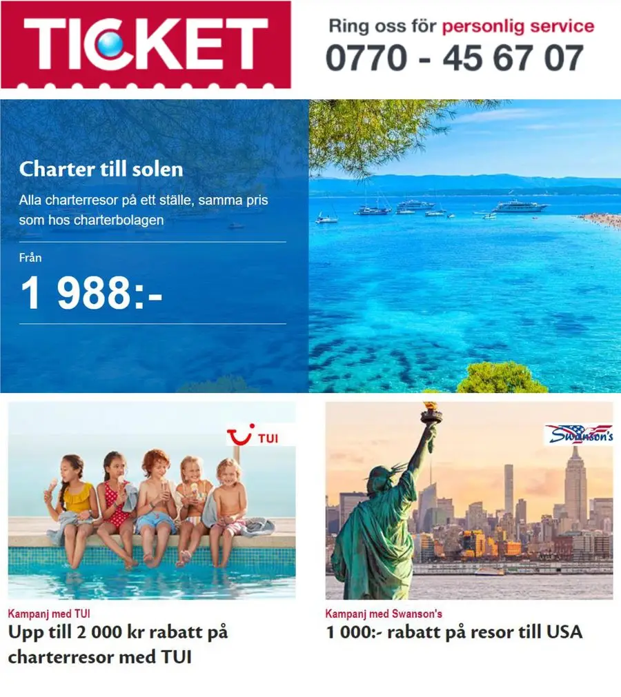 Ticket.se Erbjudande Aktuell Kampanj - 1/12