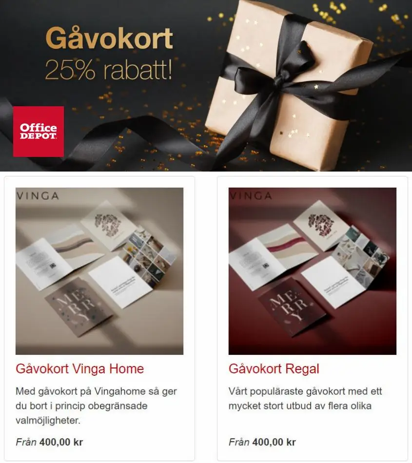 Gåvokort 25% Rabatt! - 1/12