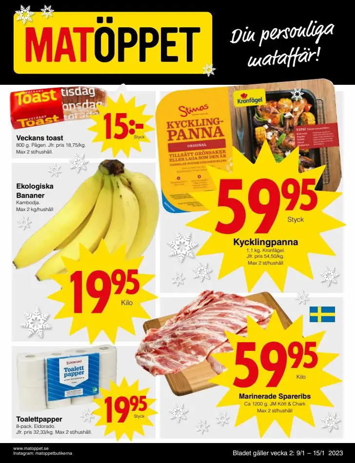 Matöppet reklamblad - 1/8