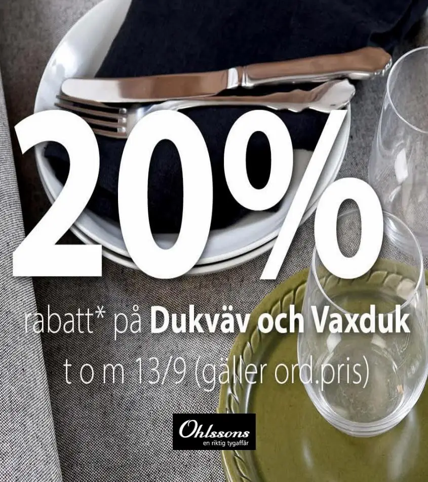 20% rabatt på Dukväv och Vaxduk - 1/12