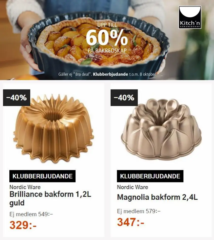 Kitch'n Erbjudande Bakredskap Upp till 60% - 1/12