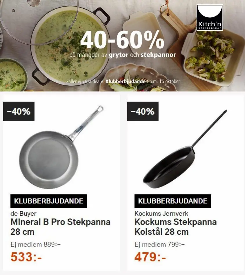 40-60% Kokkärl och stekpannor - 1/12