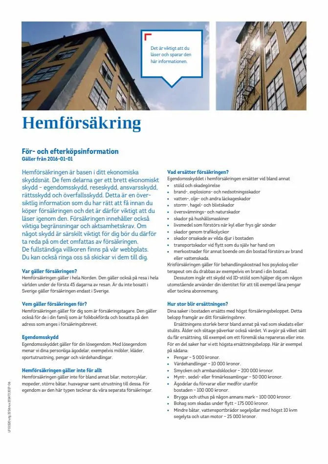 Hemförsäkring - 1/4