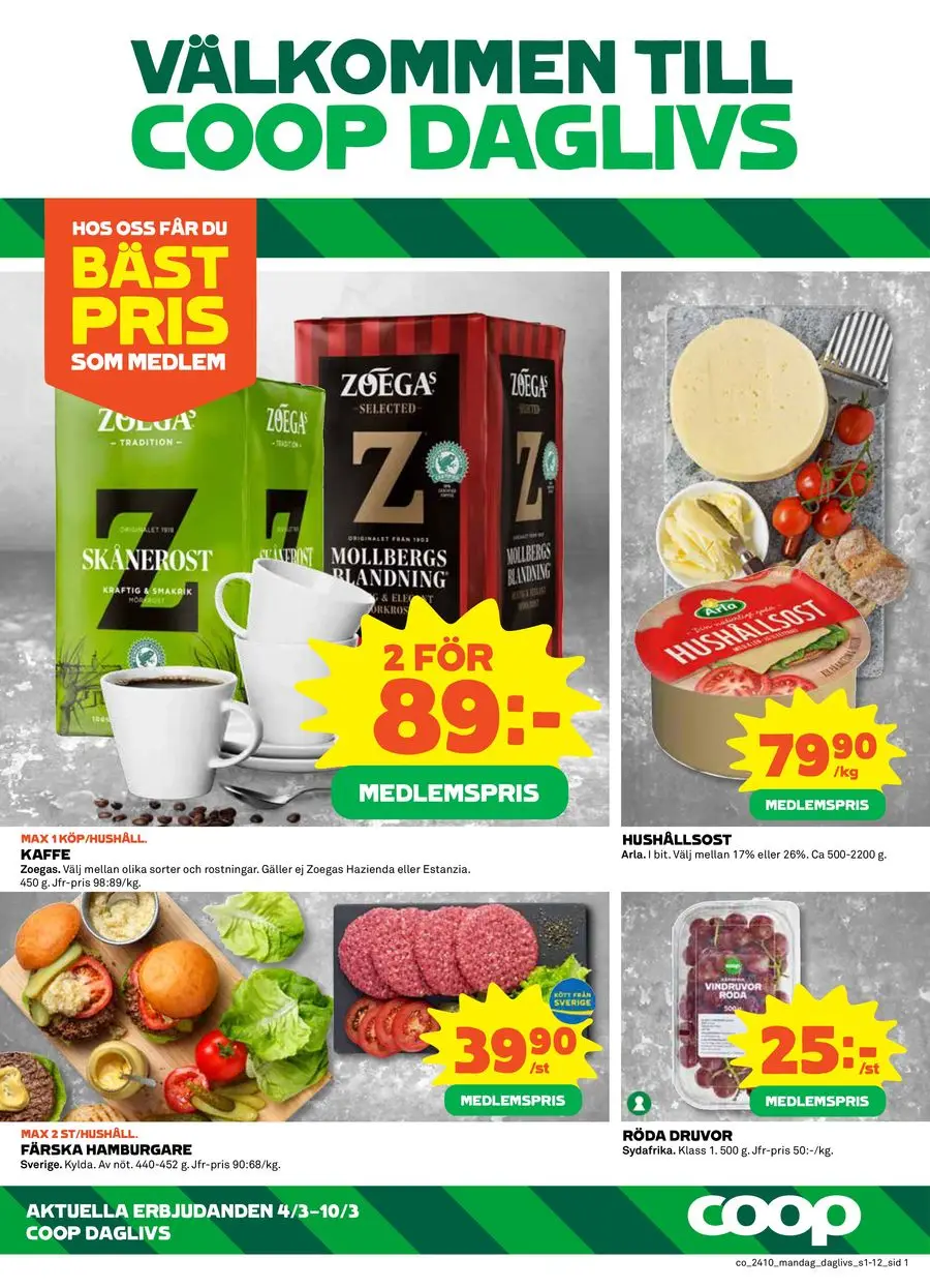 Coop Daglivs reklamblad ! - 1/12