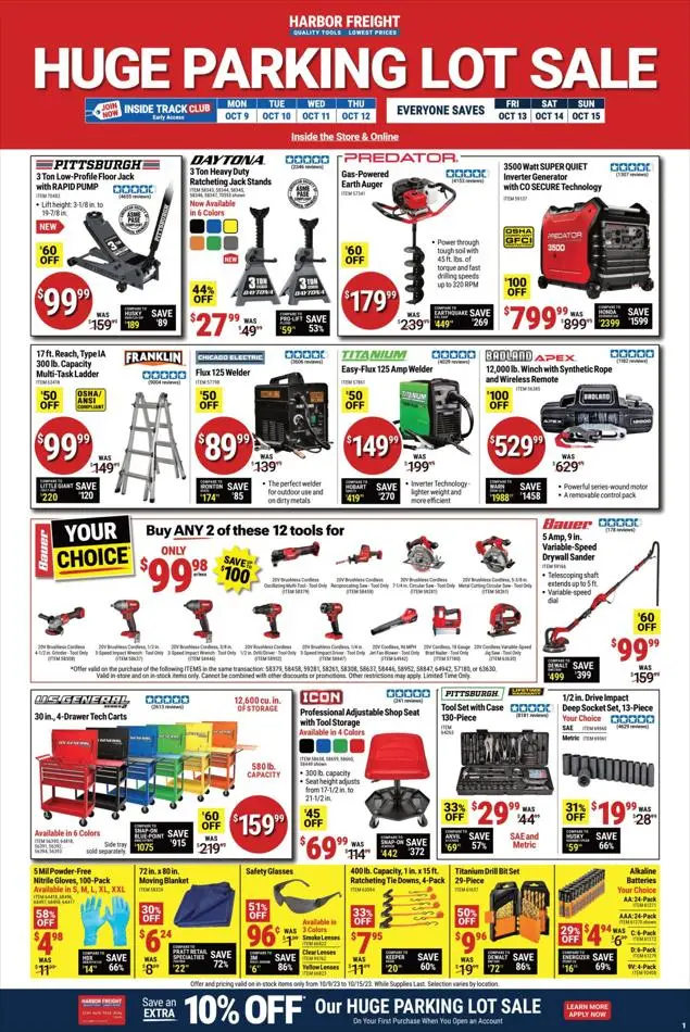 Harbor Freight Tools United States — Product catalog, promotions and ...