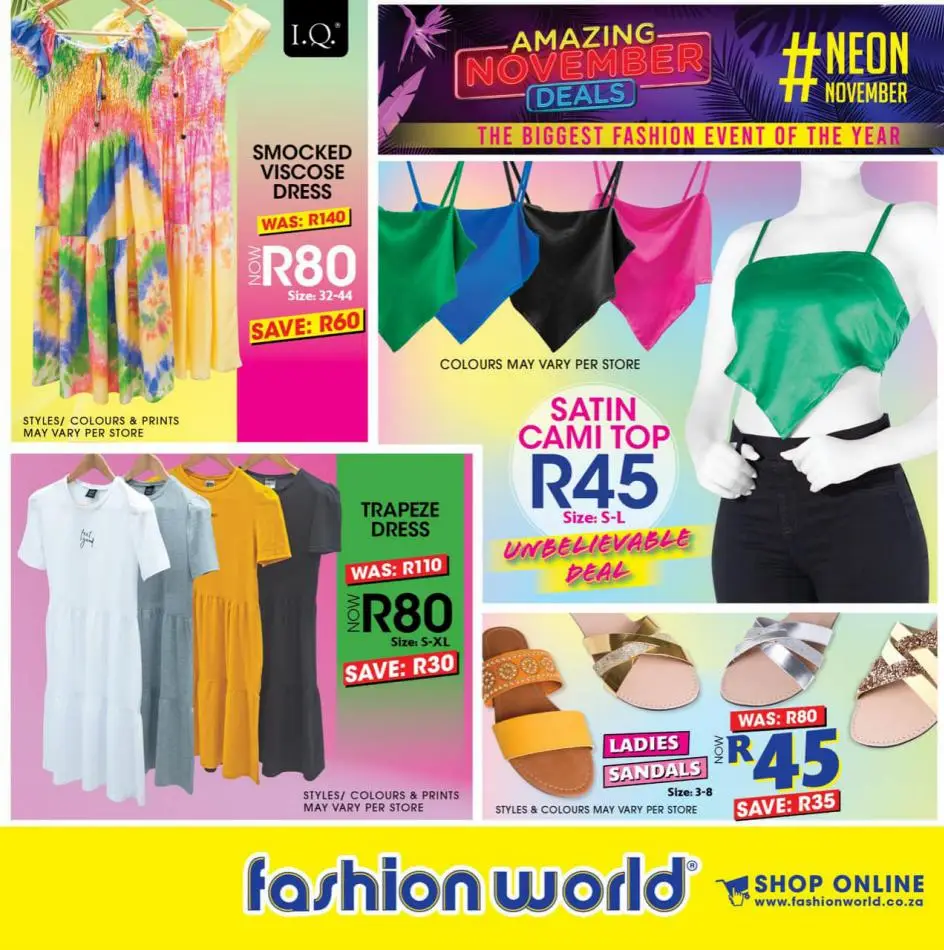 Fashion World South Africa — Product catalog, promotions and discounts
